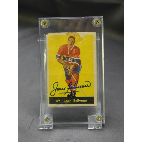 Authentic Hand Signed Vintage Jean Beliveau 49 NHL Card  Canadiens