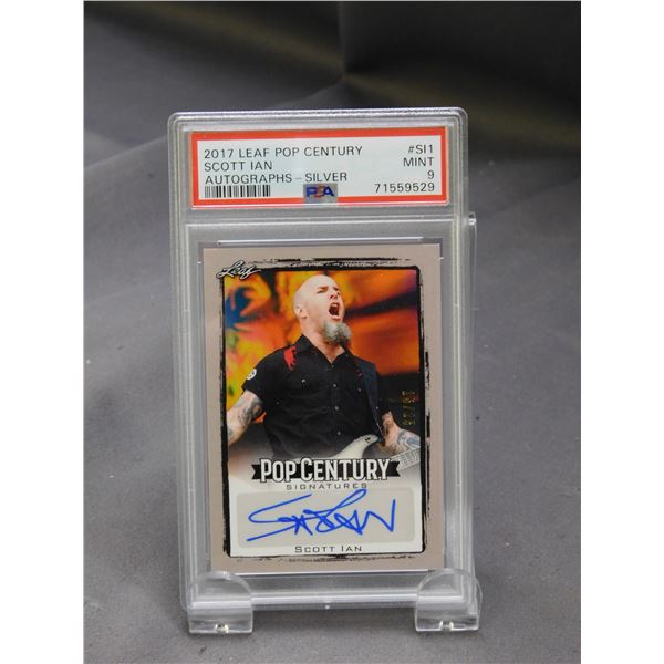 2017 Leaf Pop Century Scott Ian Autographed Silver S11 MINT 9 PSA Graded Card