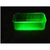 Image 2 : 1930s Green Depression Uranium Glass Ribbed Refridgerator Dish (no lid)