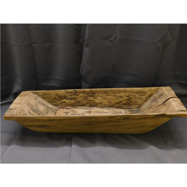 Antique Primitive Wooden Carved Dough Bowl, Trencher