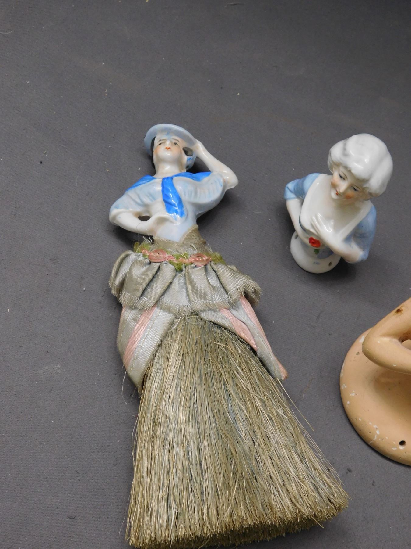 Sweeper Flapper Vintage 1930s Flapper 1/2 Doll, 1/2 Crumb Sweeper Vanity Brush,