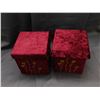 Image 2 : Set of 2 Red Velvet Trinket Boxes