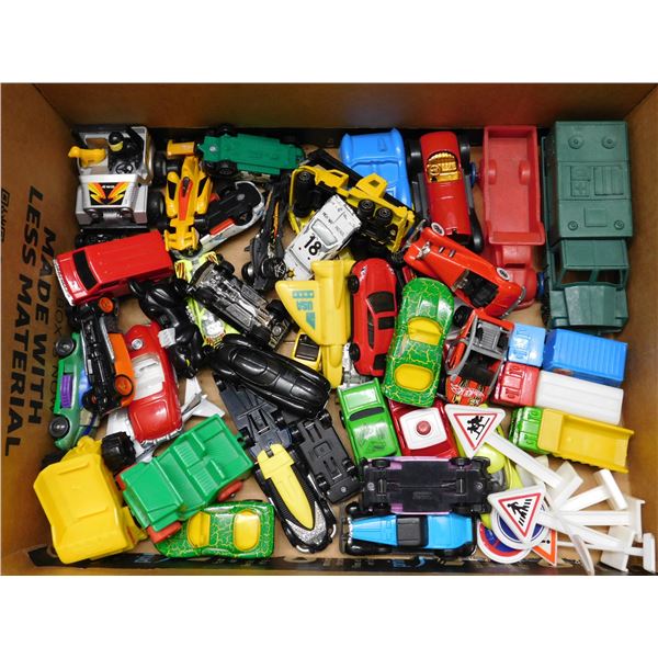 Box of Assorted Die Cast Cars