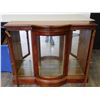 Image 6 : Curved Glass MCM Lighted Credenza with Glass Shelf