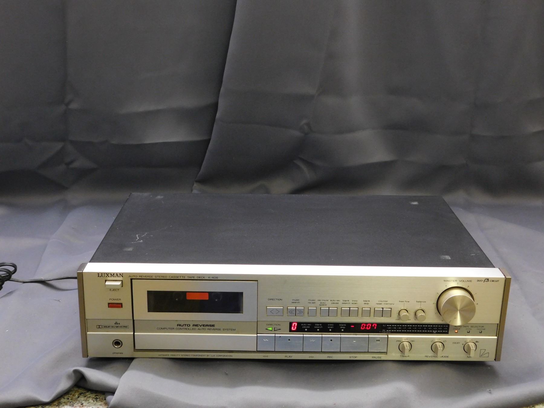 Luxman Auto Reverse Stereo Cassette Tape Deck K-406