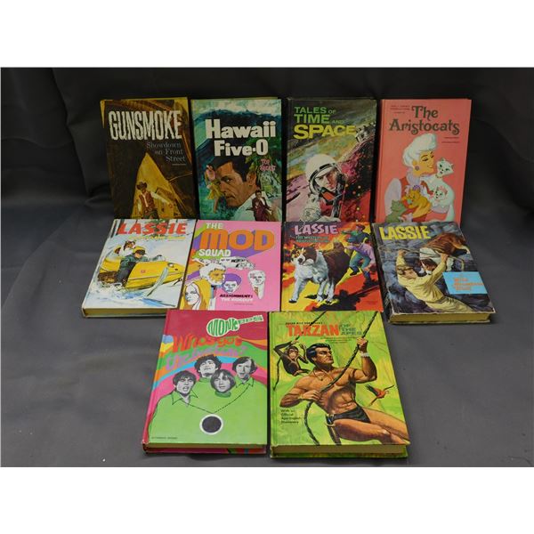 Lot of 10 Assorted Vintage Fiction Hardcover Books Lassie, The Aristocats, Hawaii Five-0, Gunsmoke