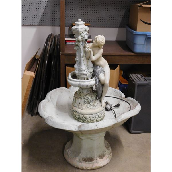 Heavy Resin Outdoor Water Fountain / Birdbath Garden Statue Sculpture Woman