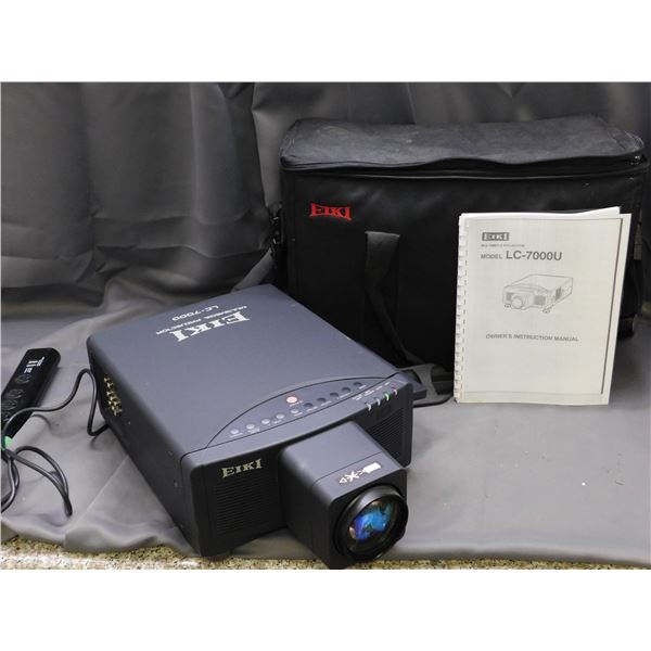 EIKI Model LC-7000U Multimedia Projector with case & paperwork