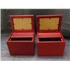 Image 1 : Pair of Red Wooden Boxes with 5 Photo Storage Booklets 4x6 Filing Storage Box