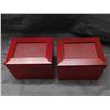 Image 4 : Pair of Red Wooden Boxes with 5 Photo Storage Booklets 4x6 Filing Storage Box