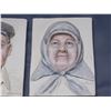 Image 2 : 4 Piece Set of  Artist Signed Original 3D Pottery Sculpted Faces Wall Plaques Artwork