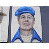 Image 5 : 4 Piece Set of  Artist Signed Original 3D Pottery Sculpted Faces Wall Plaques Artwork