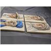 Image 6 : 4 Piece Set of  Artist Signed Original 3D Pottery Sculpted Faces Wall Plaques Artwork