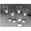 Image 3 : Lot of 5 Art Deco Style Long Stemmed Chrome Candle Holders with Glass Tops