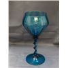 Image 1 : Large Oversized Blue Glass Chalice Vase