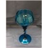 Image 2 : Large Oversized Blue Glass Chalice Vase