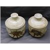 Image 2 : Pair of Artist Signed Ceramic Studio Art Pottery Stoneware Jars w Lids