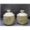 Image 3 : Pair of Artist Signed Ceramic Studio Art Pottery Stoneware Jars w Lids