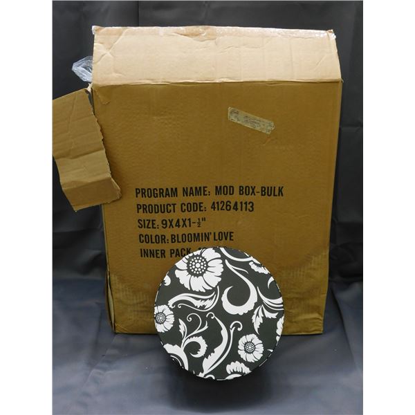 10pcs Mod Boxes Gift Boxes Wholesale NEW UNUSED Round Treat / Cake / Circle Present Box B&W Floral