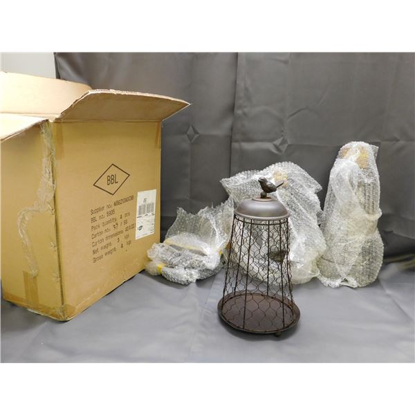 qty 4 Metal Birdcage Presentation Basket / Gift Boxes Wholesale NEW UNUSED