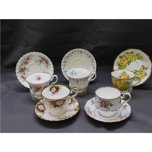 Lot of 5 Royal Albert Tea Cups and Saucers Fine Bone China England