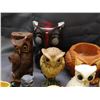 Image 4 : Lot of Assorted Owl Figurines, Planters, Cream & Sugar, Ceramic & Polystone