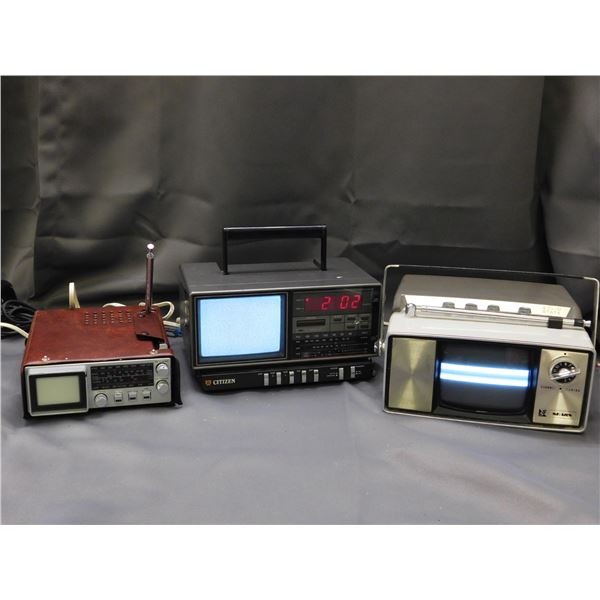 Lot of 3 Solid State Portable TVs, Sears, IJL Citizen