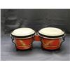 Image 1 : Bongo Drum with Red Wooden Base, Animal Hide