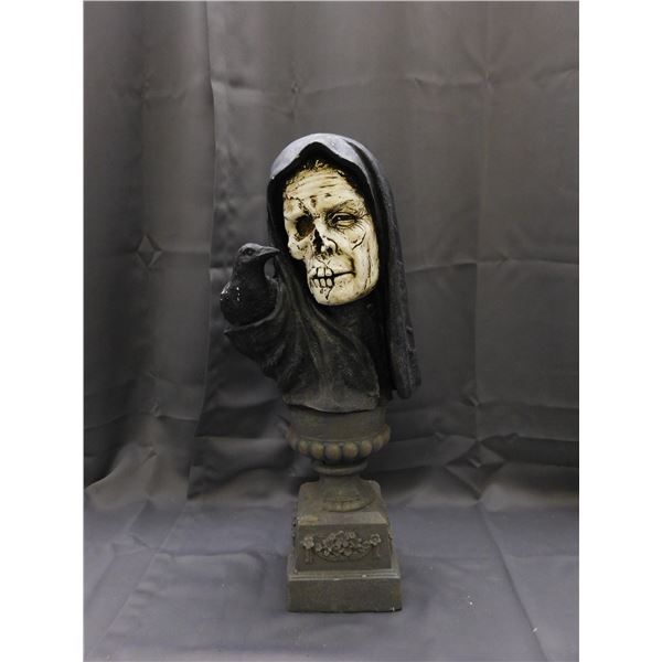 Polystone Grim Reaper with Raven Bust Figurine Decor Halloween