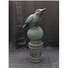 Image 1 : Polystone Crow on Stone Perch Halloween Decoration 2ft