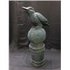 Image 4 : Polystone Crow on Stone Perch Halloween Decoration 2ft