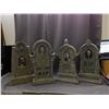 Image 1 : Lot of 4 Polystone Tombstone Lenticular Transforming Portraits Halloween Decorations
