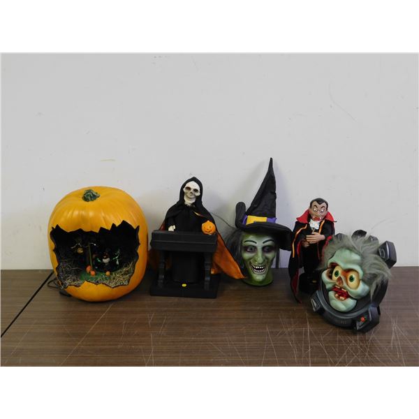 5pcs Halloween Decorations Ghouls, Witch, Grim Reaper, Dracula, Pumpkin Witch Scene