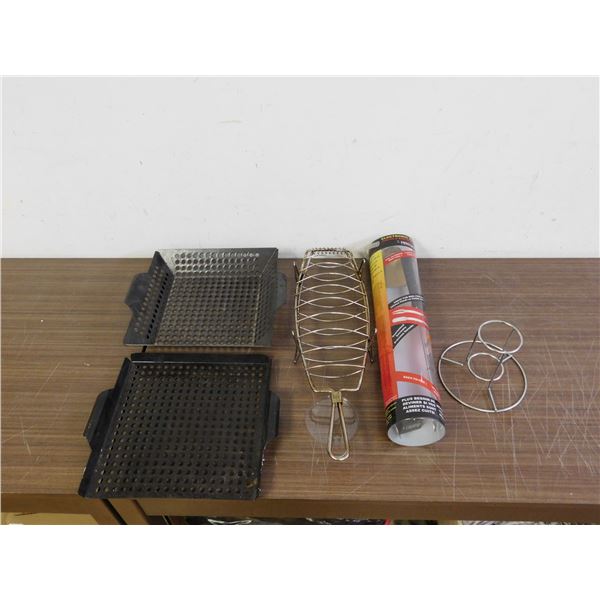 5pcs Cooking Outdoor BBQ Items, Electronic Tongs, Trays