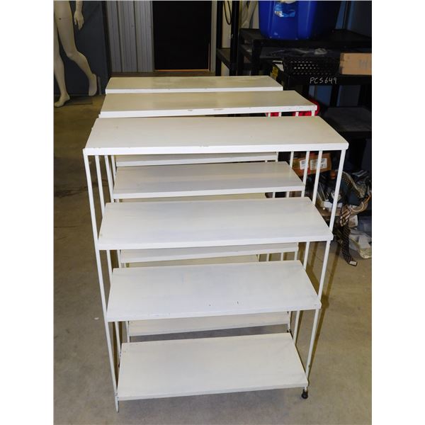 Lot of 3 Wood & Metal Open Shelving Units