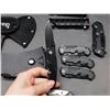 Image 2 : Lot of 9pcs Folding Pocket Knives & Hand Axe with Protective Cover