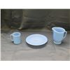 Image 1 : Vintage Pyrex Blue Delphite Milk Pitcher, Cake Tray & Coffee Mug