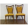 Image 1 : Pair of Danis et Freres MCM Walnut Dining Room Chairs with Yellow Upholstery Made in 1969