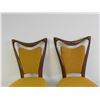 Image 2 : Pair of Danis et Freres MCM Walnut Dining Room Chairs with Yellow Upholstery Made in 1969