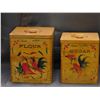 Image 2 : Wooden Stacking Canister Set Rooster Design Vintage