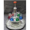 Image 2 : Art Deco Shot Glass Set w Snack Tray & Pump