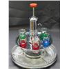 Image 3 : Art Deco Shot Glass Set w Snack Tray & Pump