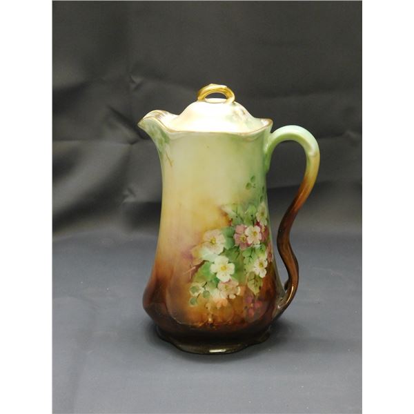 J&C Louise Bavaria Tea / Coffee Pot Hand Painted (stress crack around handle)