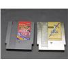 Image 1 : 2pc NES Nintendo Entertainment Double Dragon & The Adventure of Link Gold Cart