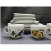 Image 3 : 4 Place Setting, Serving Bowls, Jam Jars, Royal Worcester Porcelain "Evesham"