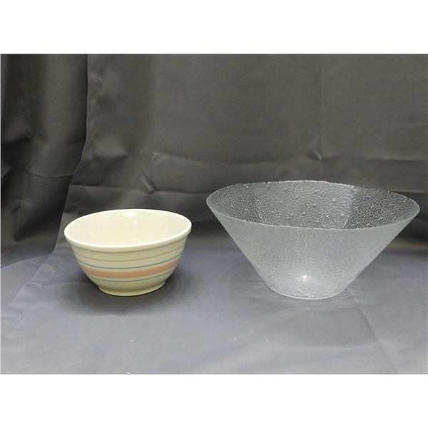 Glass Salad Bowl, 8" McCoy Pottery Mixing Bowl