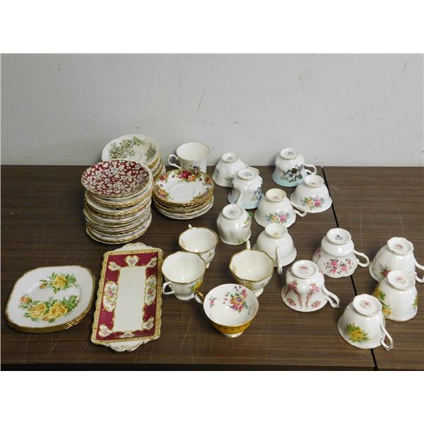 Large Lot of Standalone Royal Albert Cups & Saucers Mismatched Pieces Porcelain Fine Bone China