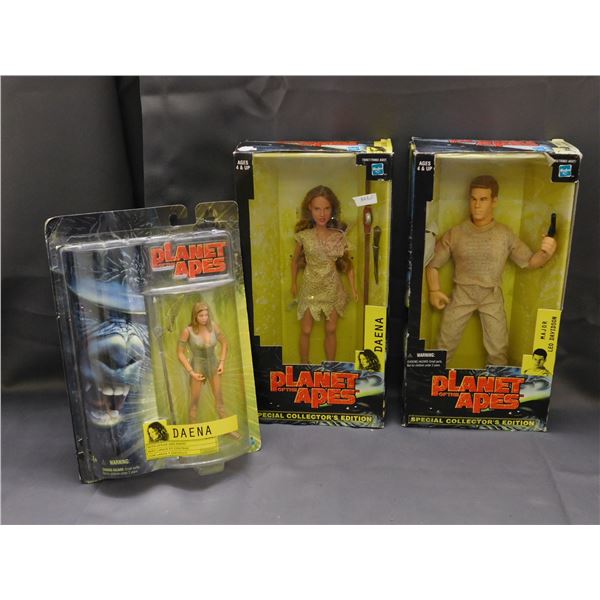 Lot of 3 Planet of the Apes Hasbro Action Figures Daena Leo Davidson