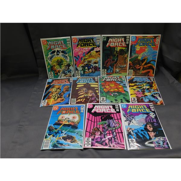 Lot of 11 DC Night Force Comic Books Ranging from #3 to #14