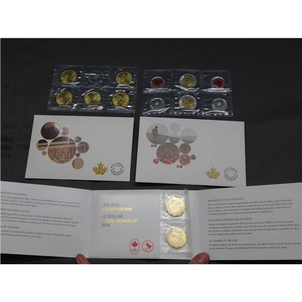 Lot of Royal Canadian Mint Coins 2016 Lucky Loonie,  Remembrance 2015 Set, 100th Anniversary Women